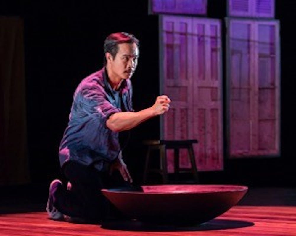 Trieu Tran in Uncle Ho to Uncle Sam. Courtesy of Center Theatre Group. Photo by Craig Schwartz.