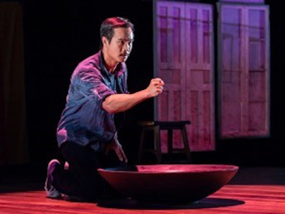 Trieu Tran in Uncle Ho to Uncle Sam. Courtesy of Center Theatre Group. Photo by Craig Schwartz.