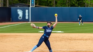 UNC freshman pitcher Lilli Backes (99) pitches the ball during the softball game against Florida State at Anderson Stadium on Saturday, April 16, 2022. UNC won 5-1.