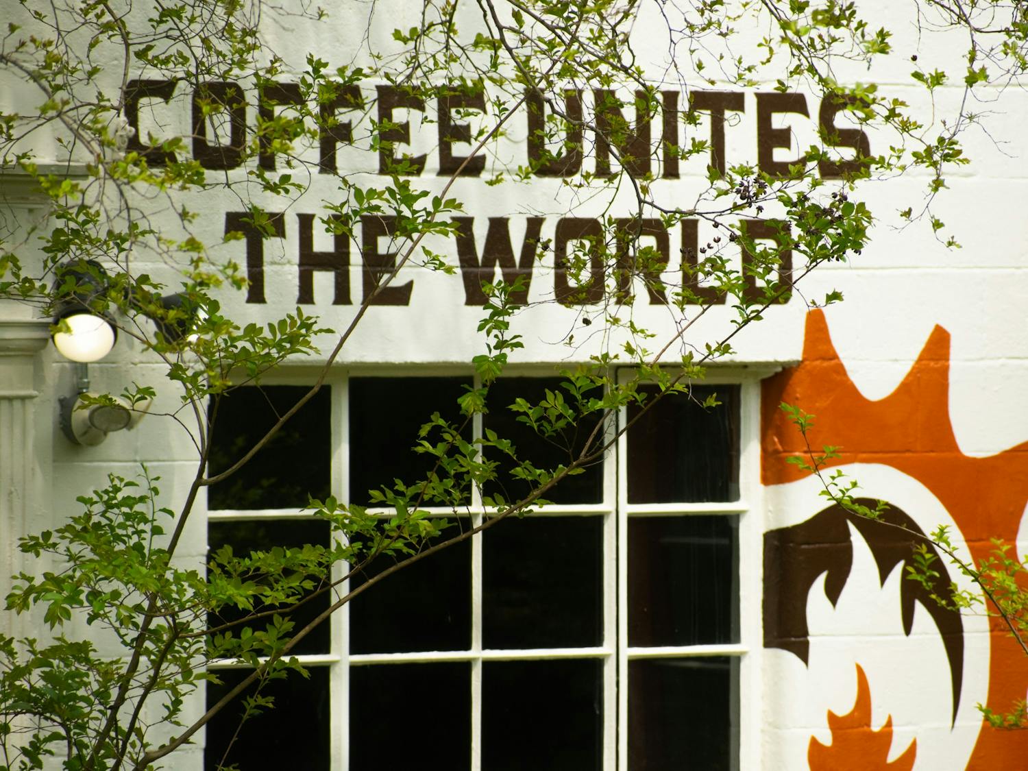 Mural on the Carrboro Coffee Roasters building in Chapel Hill, NC, pictured on Thursday, April 6, 2023.