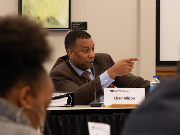 Chair Darrell Allison at a previous meeting at the UNC Center for School Leadership Development on Thursday, Jan. 24, 2019.