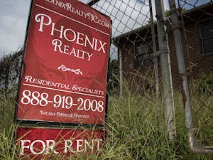 A "For Rent" sign sits in the front yard of a Pine Knolls residence on Monday, Sep. 14, 2020. Chapel Hill's housing market is in the middle of a significant boom, as students have been given no choice but to evacuate campus and turn to off-campus alternatives.