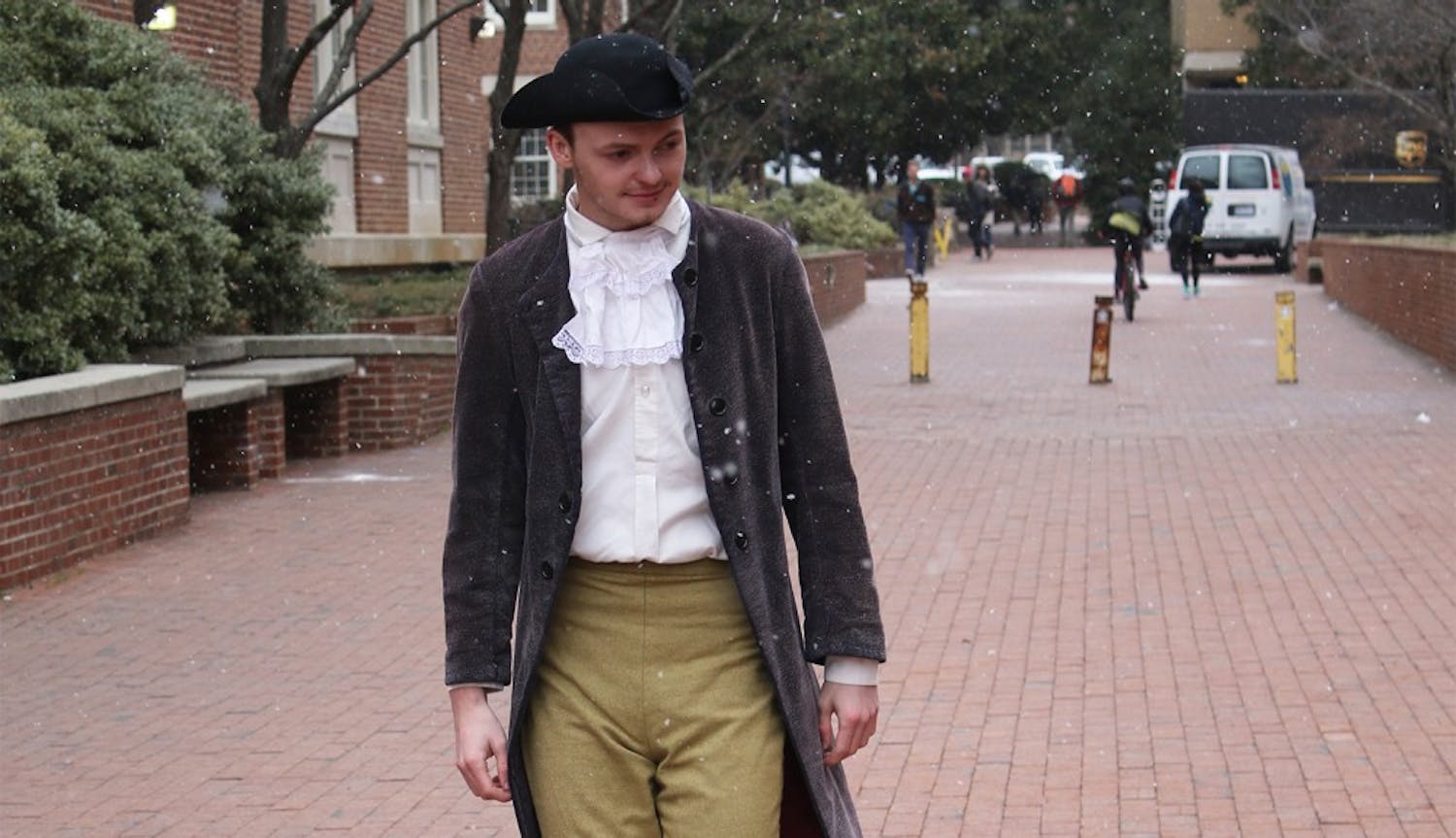 UNC celebrated Hinton James Day in honor of Hinton James, the university’s first student, on Friday. Michael Ham dressed as James.