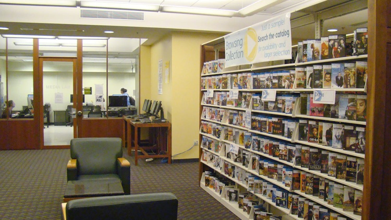 The Media Resource Center is located in the basement of the UL and is home to a plethora of fun resources including a media lab with advanced computers and editing software, a vast collection of movies, and a fleet of computers that serve as personal theaters.