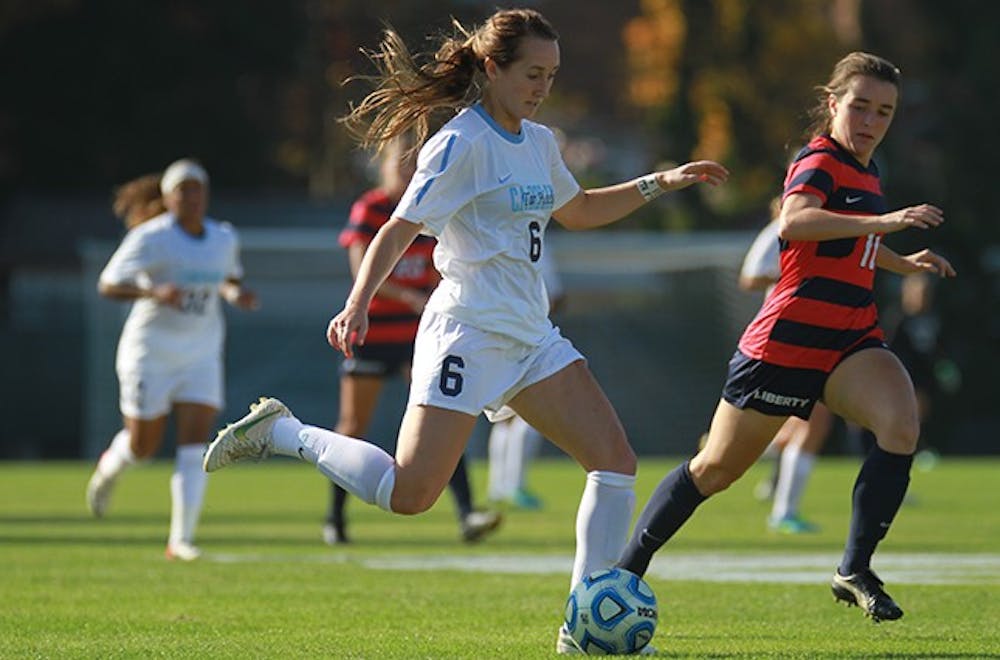UNC Women's Soccer Defeats Liberty Flames 4-0 in the first round of the NCAA tournament.