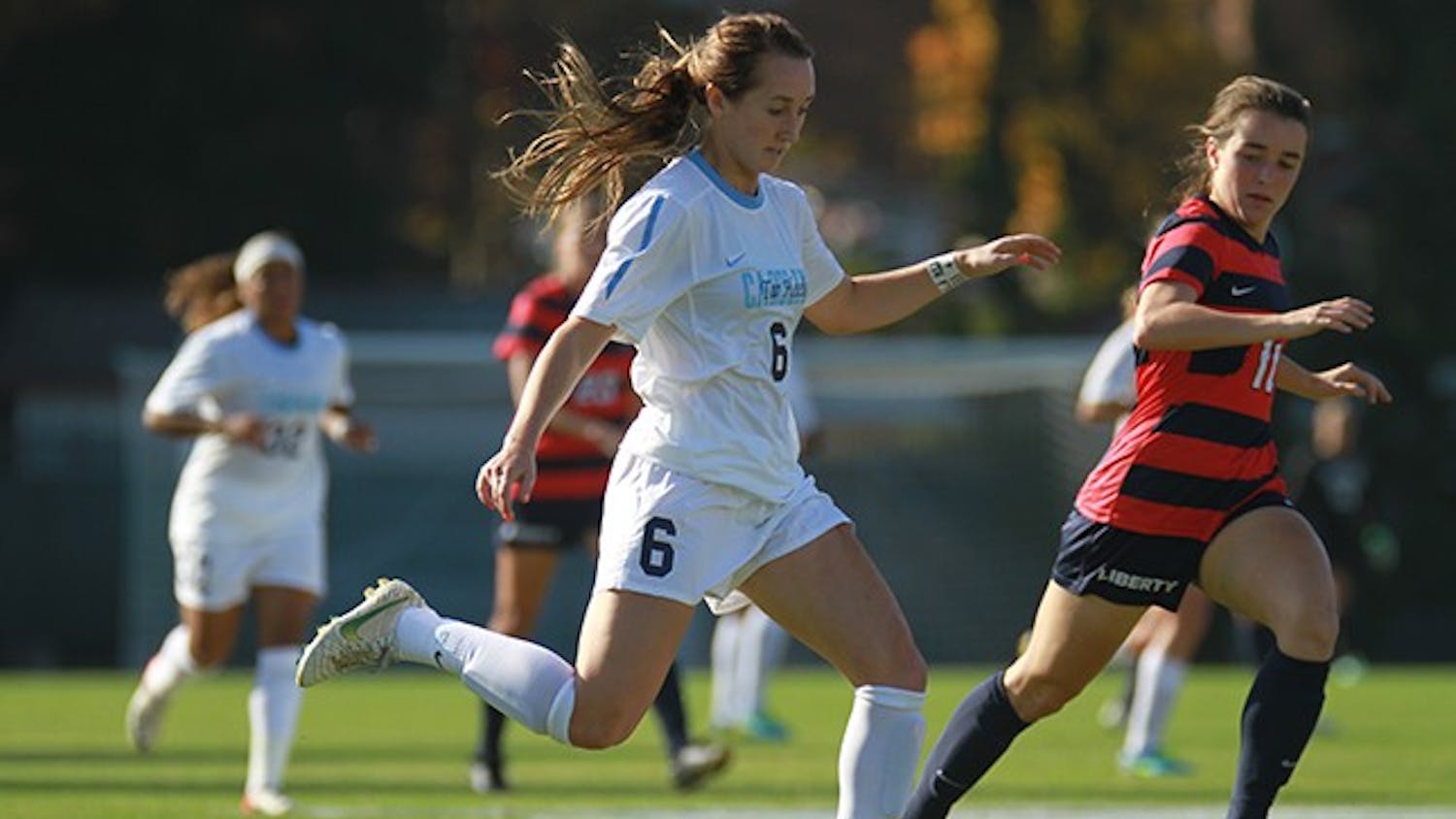 UNC Women's Soccer Defeats Liberty Flames 4-0 in the first round of the NCAA tournament.