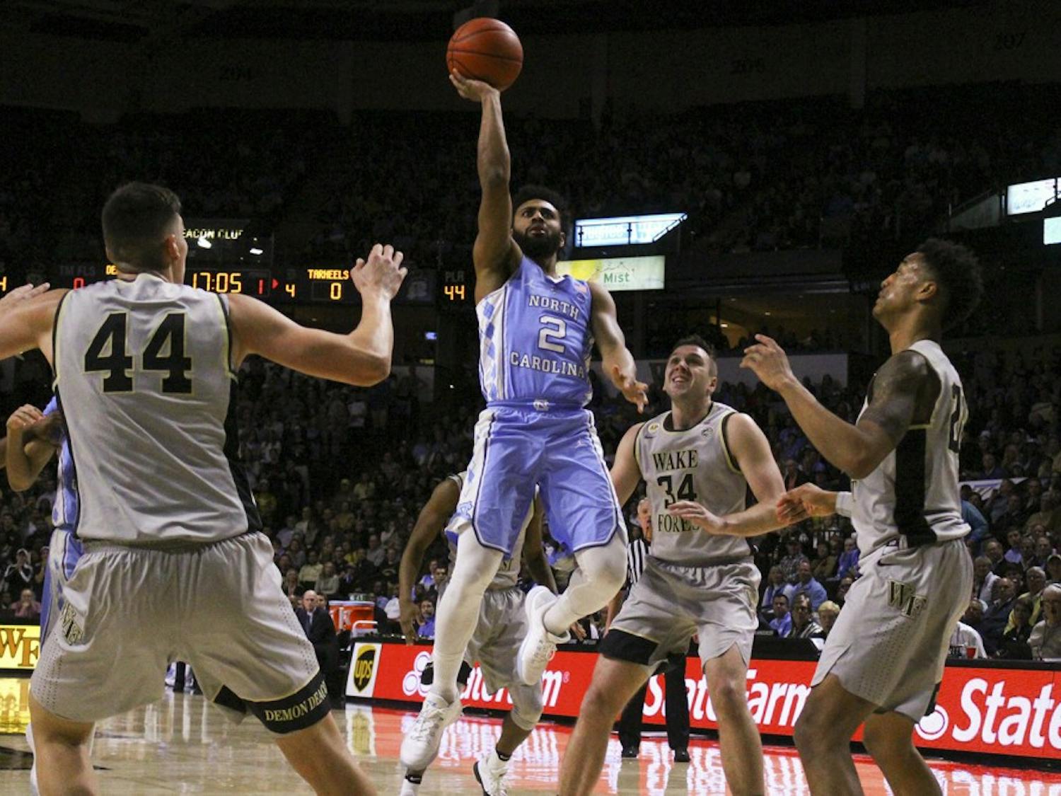 The Tar Heels defeated Wake Forest 93-87 at the Lawrence Joel Veterans Memorial Coliseum in Winston-Salem Wednesday evening. 