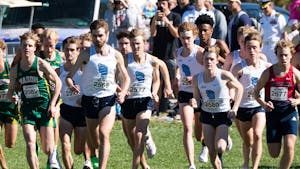 The Tar Heels take off at the start of Friday's race. Photo courtesy of Tom Connelly. 