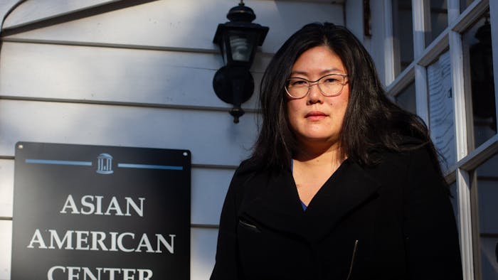 Heidi Kim, an associate English professor and director of the UNC Asian American Center, poses for a portrait on Monday, Mar. 8, 2021. "I've lived through multiple waves of anti-Asian American violence," says Kim. "You start to realize there's an underlying racism that's always there."