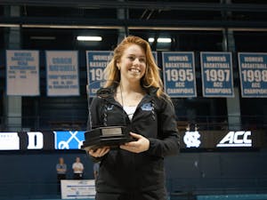 Sophomore Georgina Summers of the UNC fencing team won a silver medal in the individual epee competition on Feb. 24 in Carmichael Arena.