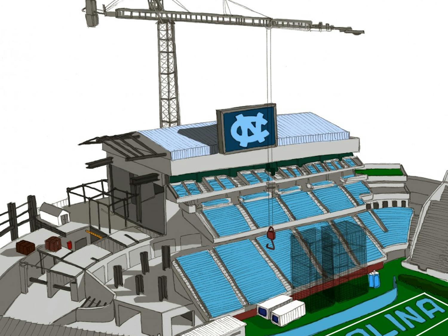	The Rams Club, UNC’s athletic booster club, plans for Kenan Stadium’s east end zone to be completed in time for North Carolina’s first home football game in the 2011 season. Officials said the club has exceeded its expectations for donations, which will pay for $35 million out of the $70 million total for the project. 