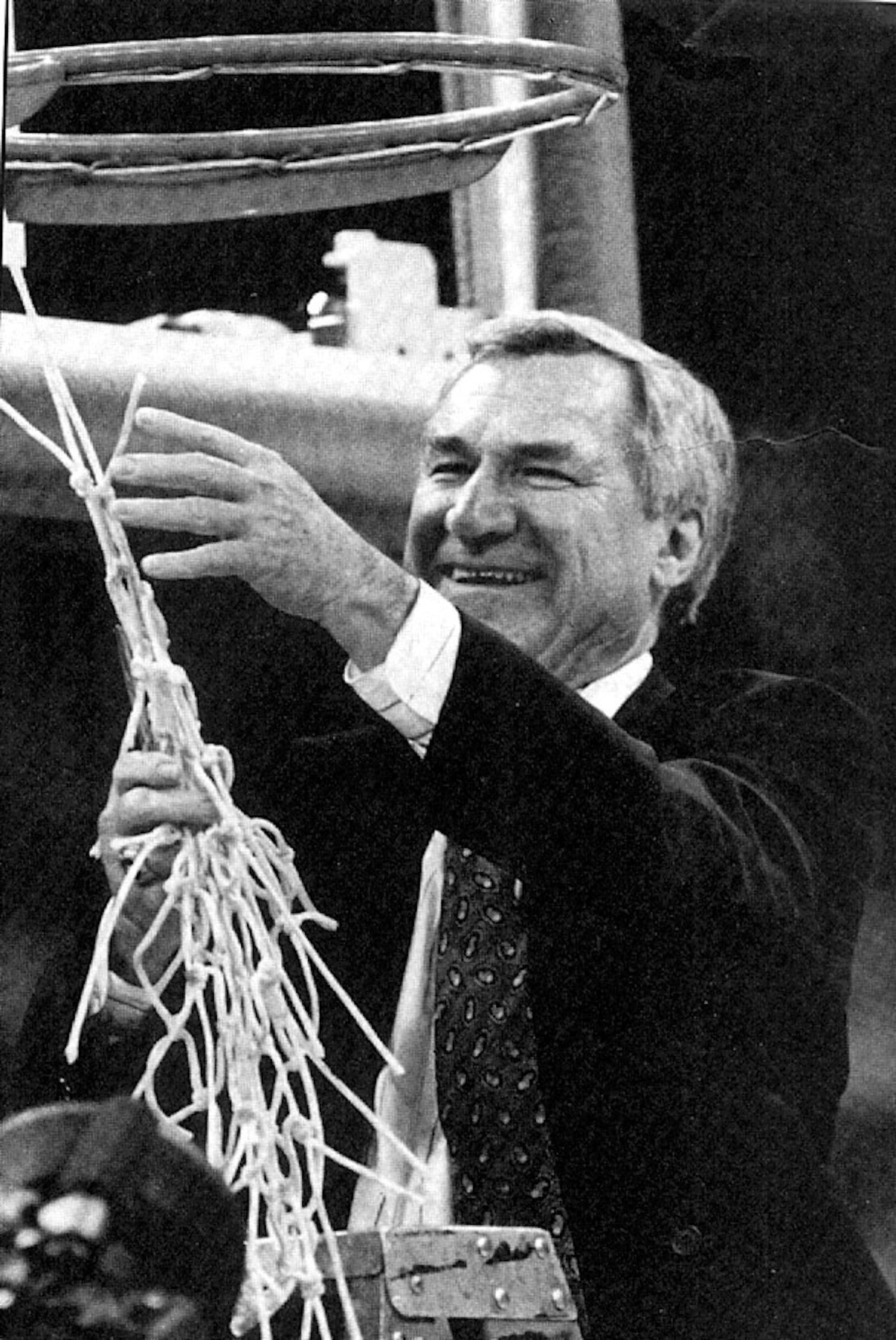 Dean Smith takes home his second NCAA National Championship win. Courtesy of UNC Athletic Communications