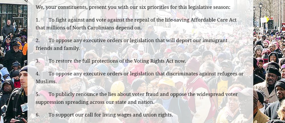 A screenshot of the list of congressional&nbsp;demands from the&nbsp;North Carolina NAACP and Forward Together Moral Movement pulled from http://www.naacpnc.org/congressionaldemands.