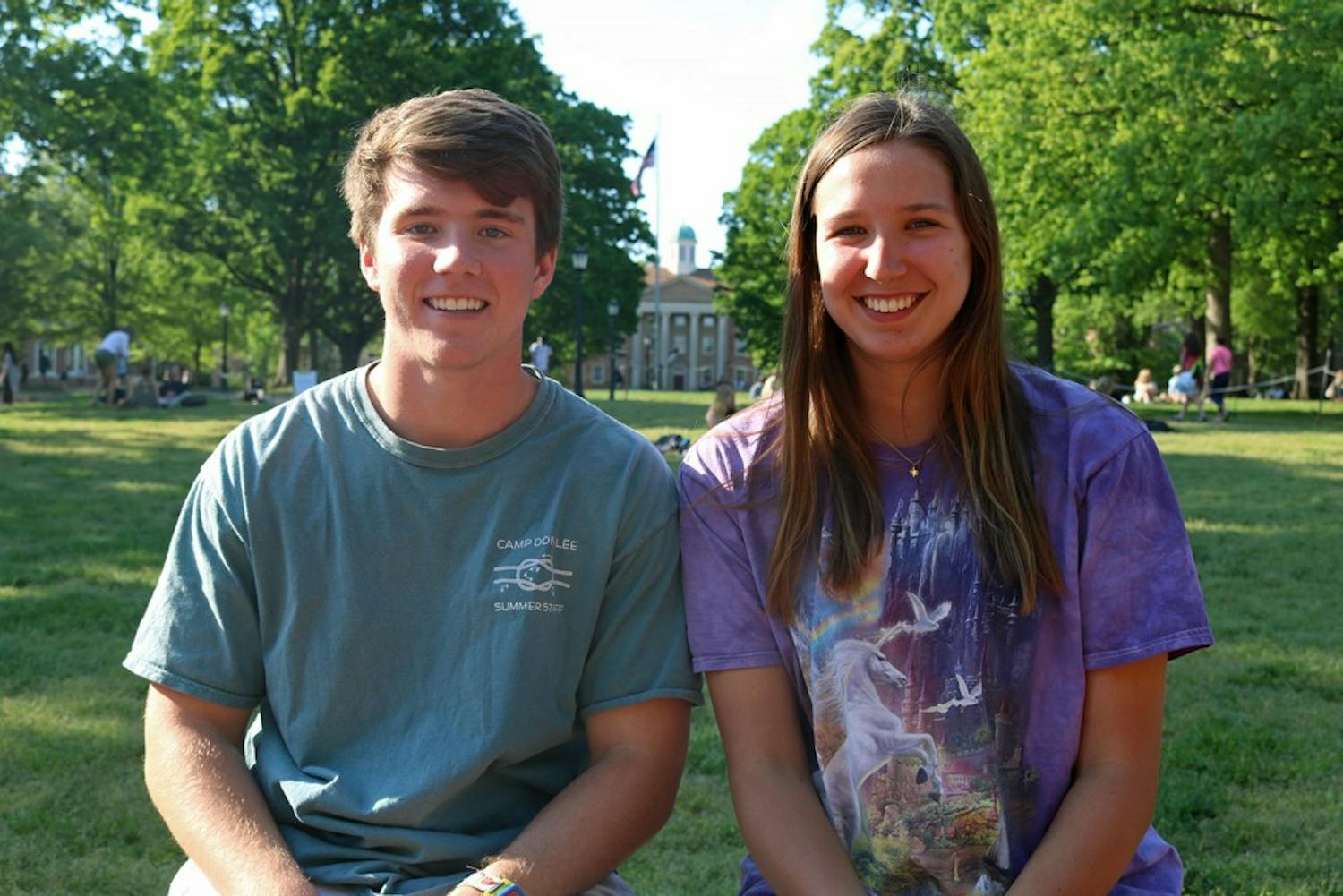 Tolson Jeffrey (left) and Abby Mueller are the founders of a new student group, Best Foot Forward, which aims to raise money for prosthetics for amputees. 