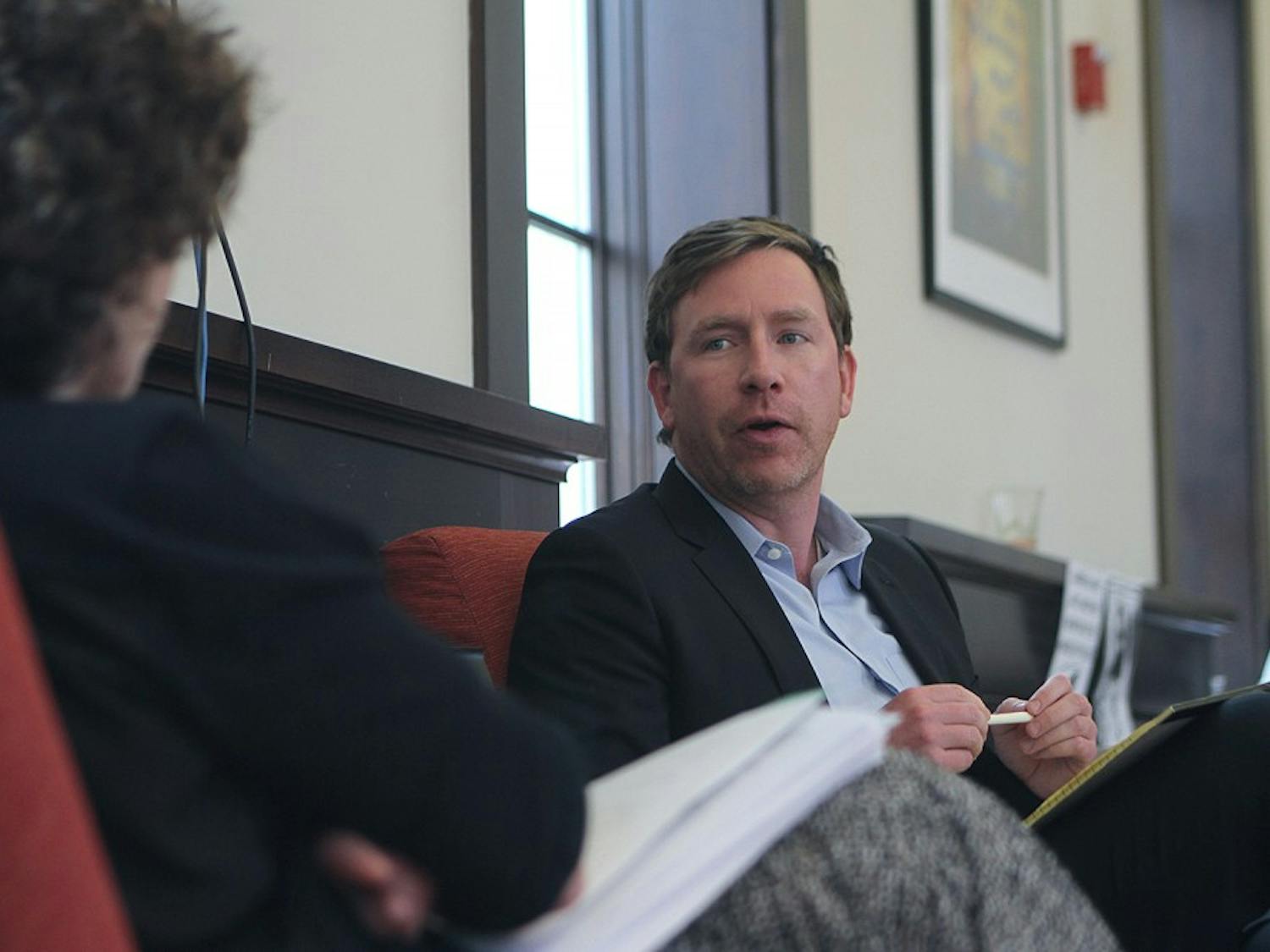 Chris Brook, the Legal Director of the American Civil Liberties Union of North Carolina, spoke with students about the problems associated with North Carolina's use of solitary confinement in prisons Wednesday. 