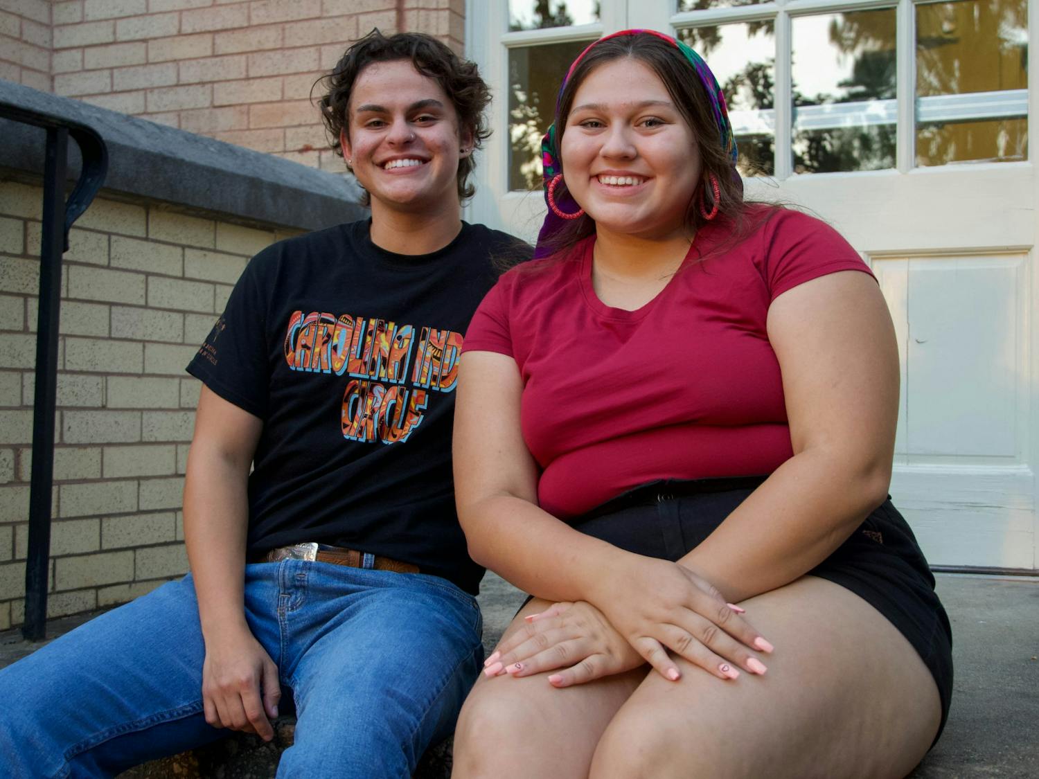 UNC senior American Indian and Indigenous studies major AJ Hunt-Briggs and first-year dramatic arts major Lydia Ruth Mansfield serve as Carolina Indian Circle's 2021-2022 President and Historian, respectively.