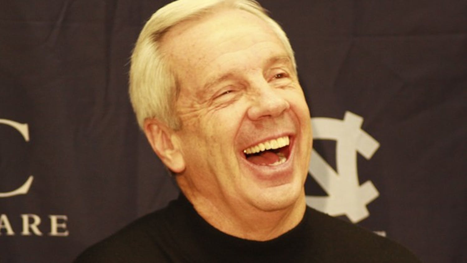 Men’s basketball coach Roy Williams laughs at a press conference on Wednesday in advance of UNC’s game vs. Virginia Tech on Thursday.