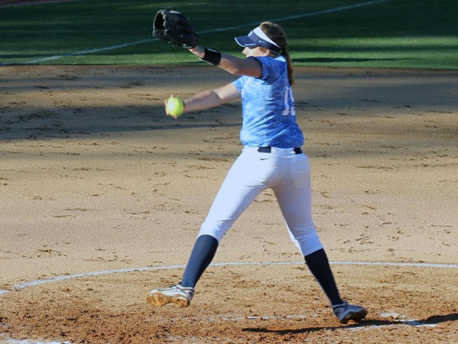 Kaylee Carlson throws a pitch early in the game on Wednesday. 