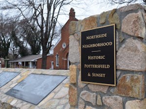 Northside Neighborhood displays a memorial regarding segregation and its history in Chapel Hill, located in front of St. Joseph Christian Methodist Episcopal Church on Sunday, Feb.10, 2019.