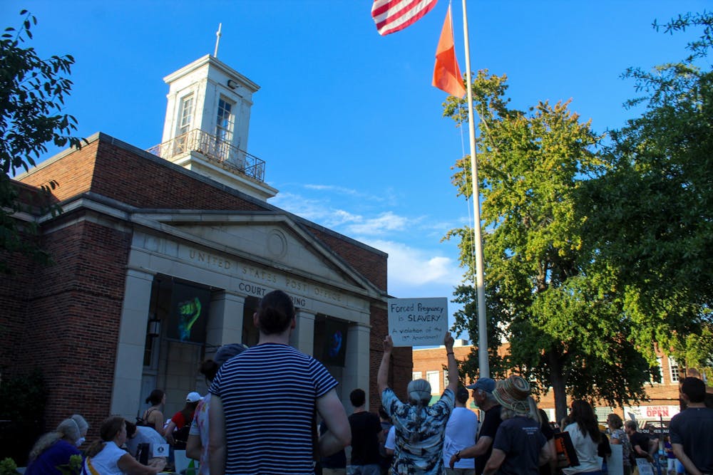 Pro-Choice protesters and pro-life counter-protesters rallied at the Peace and Justice Plaza in Chapel Hill on Aug. 26, 2022. 