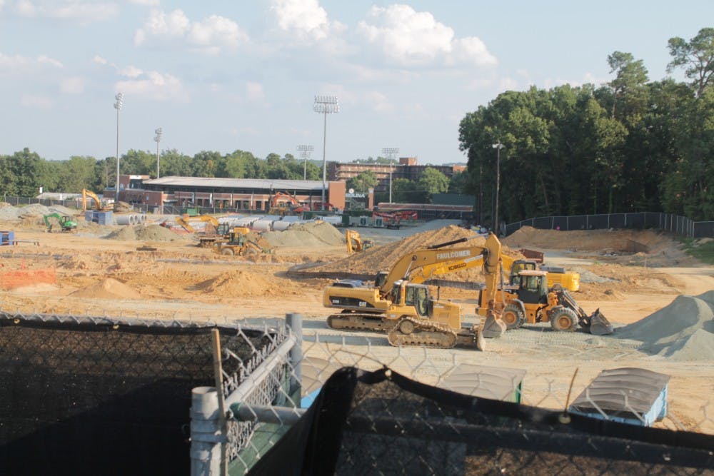 Construction continues on Fetzer Field. The renovations are expected to be finished by August 2018.