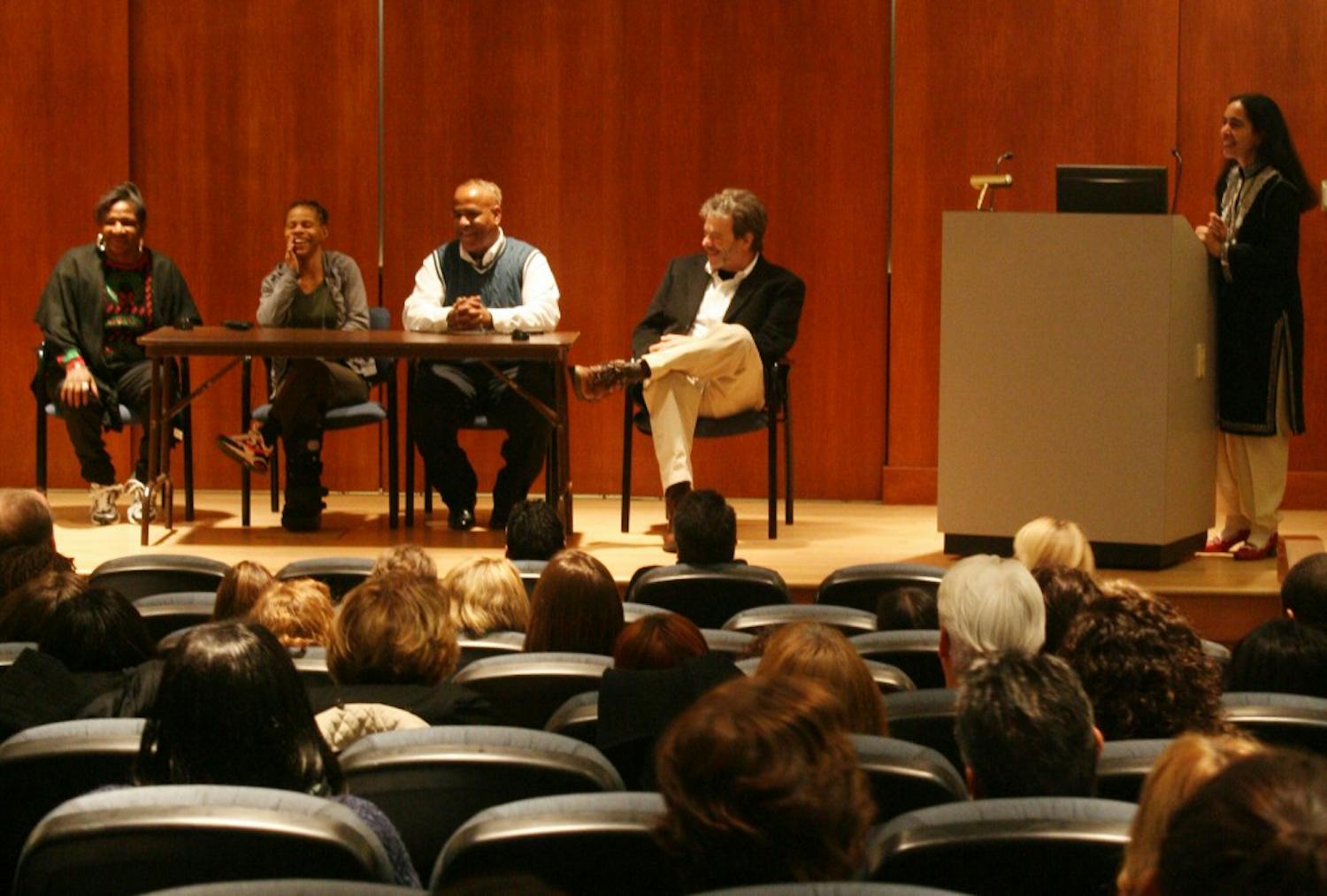 Four HIV positive people participate in an open discussion as a part of the 12th Anuual HIV/AIDS Symposium on Wednesday. 