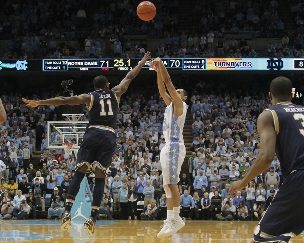 The UNC men's basketball team lost to Notre Dame 71 to 70 Monday in the Smith Center.