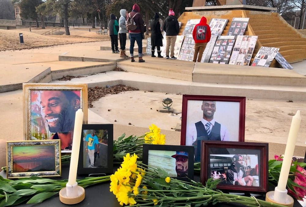 A vigil for Tyre Nichols, a man killed by Memphis police earlier this month, was held Sunday at the Spirit of Freedom Fountain on Emanuel Cleaver II Boulevard in Kansas City.
Photo Courtesy of Anna Spoerre/The Kansas City.
