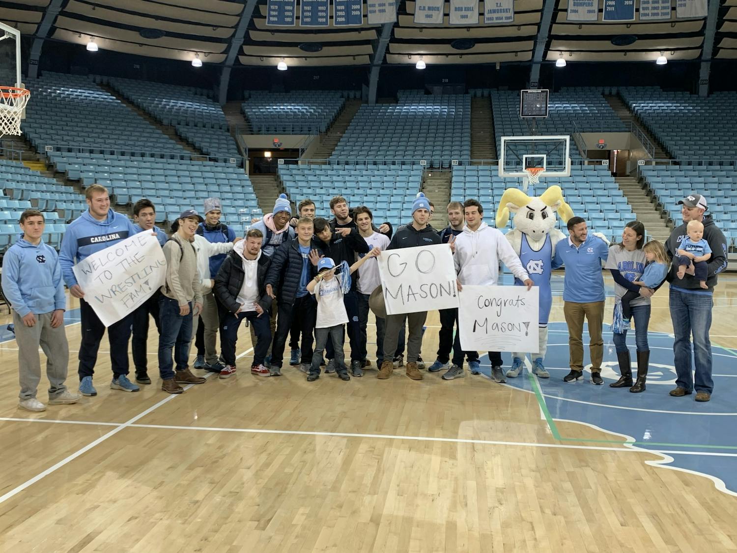 The UNC wrestling team held a special draft for Mason Fannin, a 7-year-old with Leukemia, on Wednesday, Nov. 13, 2019.&nbsp;