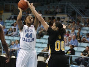 	UNC sophomore Tierra Ruffin-Pratt used tough defense against Fresno State to make 3-point attempts harder.