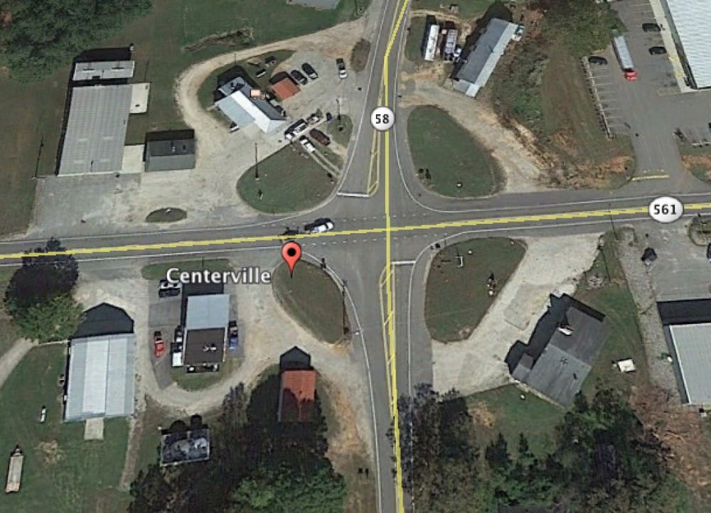 <p>The town of Centerville is located about 70 miles from Chapel Hill. Google Earth screenshot by The Daily Tar Heel.</p>