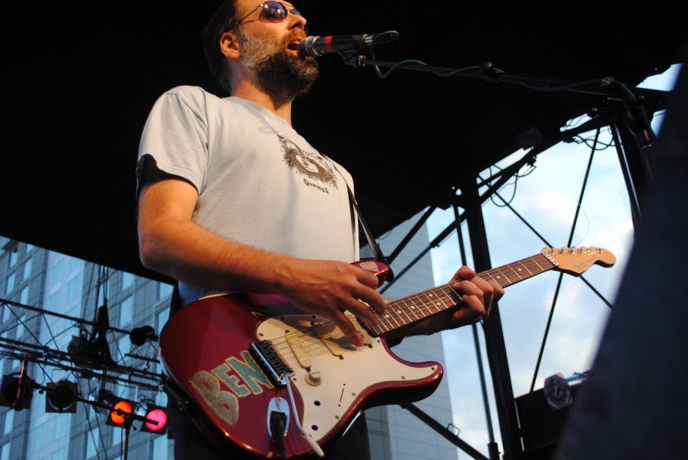 	<p>Doug Martsch of Built to Spill plays to a crowd in City Plaza on Friday evening. </p>