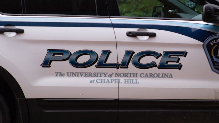A UNC Chapel Hill police car parked on campus on Thursday, Aug. 6, 2020.