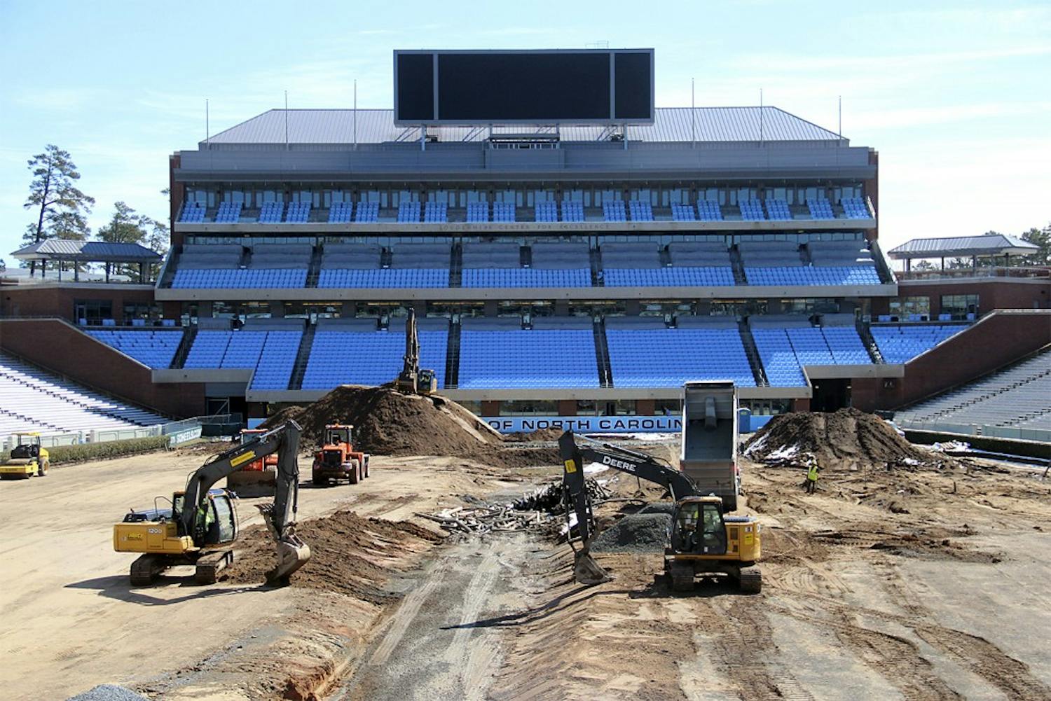 In March, construction crews worked on Kenan Stadium.