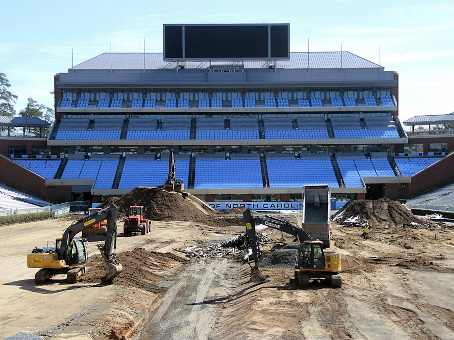 In March, construction crews worked on Kenan Stadium.