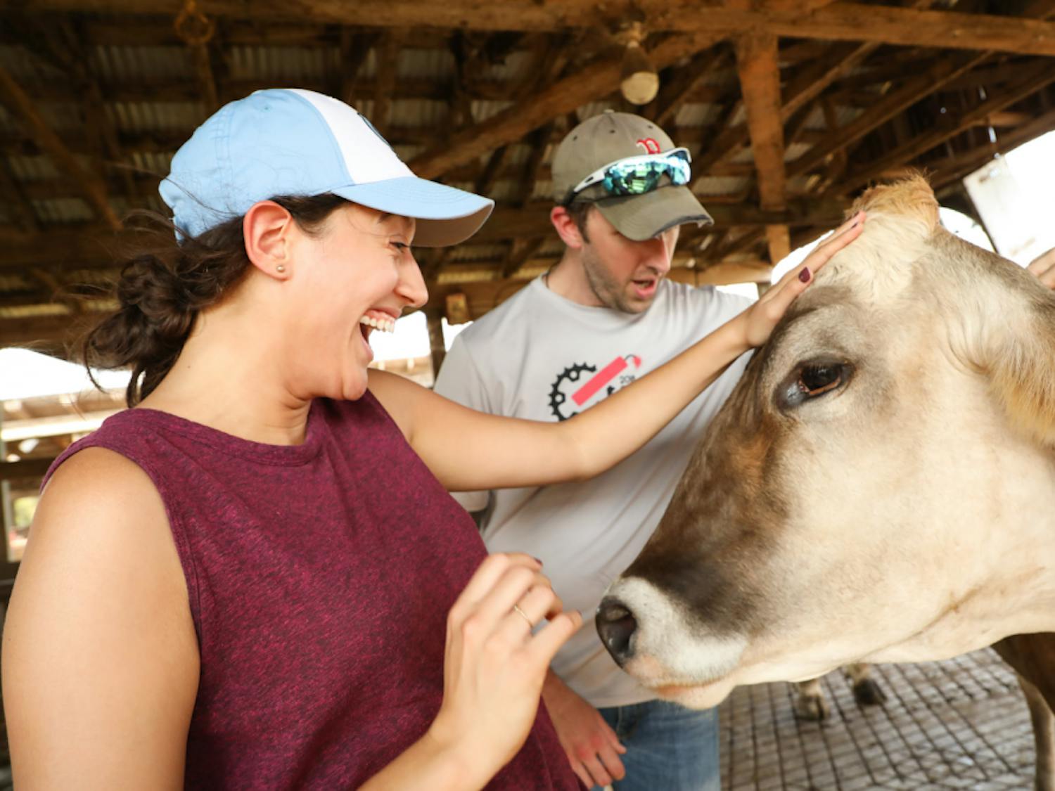 "Dairyland" cast members Emily Bosco and Dan Toot at Brush Creek Swiss Farm in Siler City, NC. Photo courtesy of HuthPhoto. 