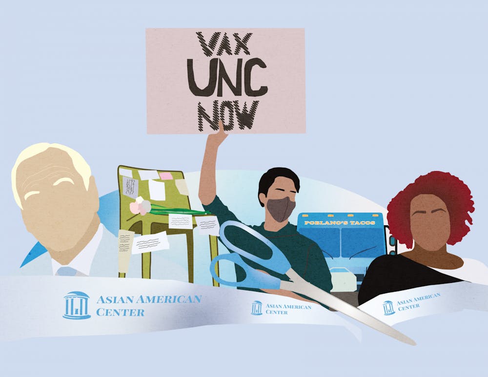 <p>Some of the biggest UNC headlines in 2021 include the tenure vote of Nikole Hannah-Jones, community demands for a vaccine mandate, mental health on campus, the retirement of Roy Williams, the emergence of food trucks on campus and the opening of the Asian American Center.&nbsp;</p>