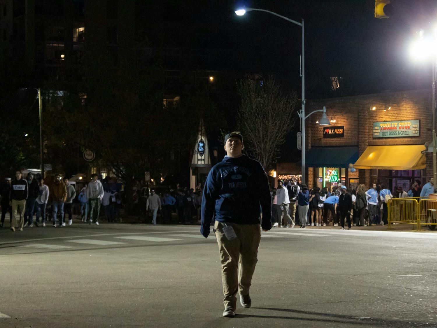Once hopeful North Carolina men's basketball fans did not rush Franklin St. following the NCAA Championship Game on Monday, April 4, 2022. UNC lost to Kansas 69-72.