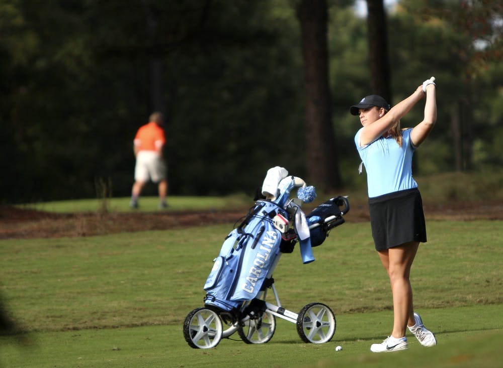 The UNC women's golf team participated in the Ruth's Chris Tar Heel Invitational at Finley Golf Course all weekend long. Kelly Whaley.