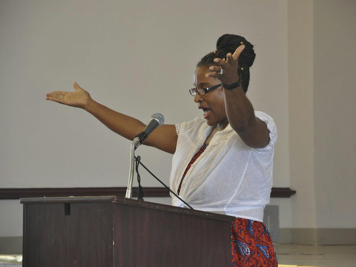 Michelle Laws speaks at Carrboro’s annual reading of Fredrick Douglass’ speech, “The Meaning of July Fourth for the Negro.”