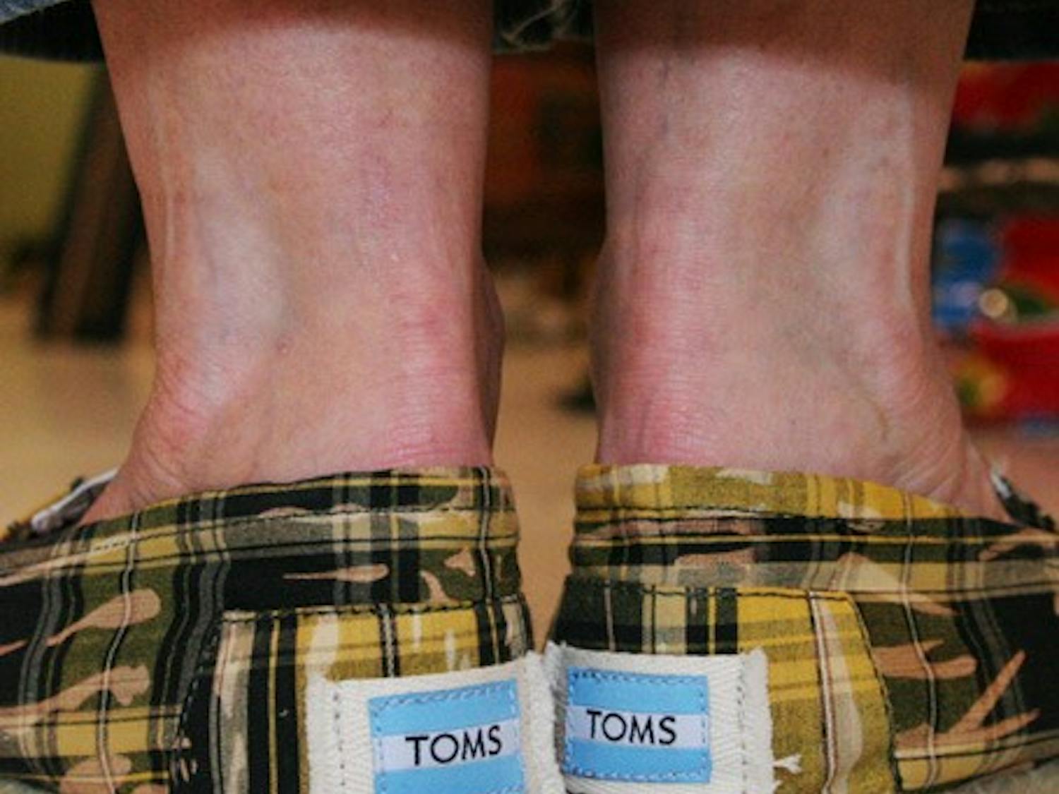 Today, many students will be wearing their TOMS shoes in an attempt to promote the company. DTH File/Kim Martiniuk