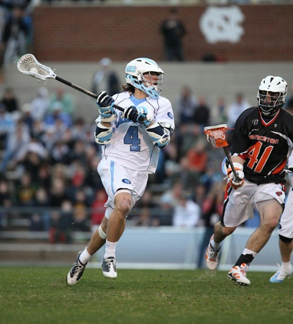 No. 3 Tar Heels’ offense and netted four goals against No. 5 Princeton in Tuesday’s one-goal victory.  DTH/ Phong Dinh