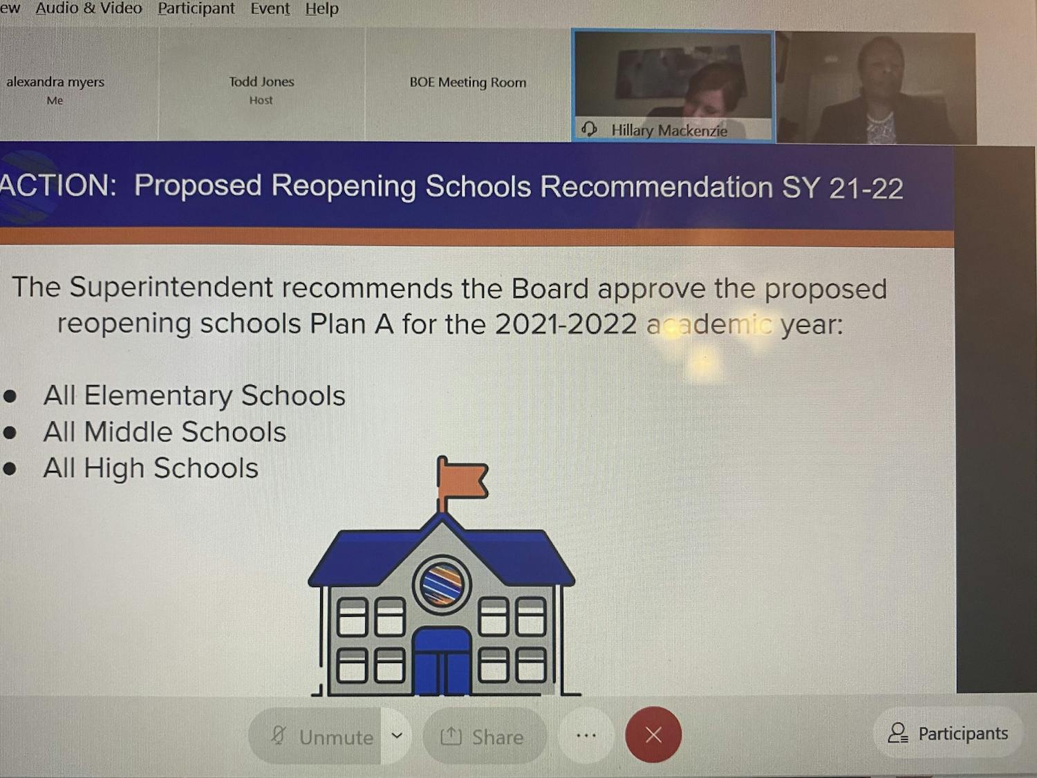 The OCS Board of Education voted on March 23, 2021 to allow all elementary schools to open fully in-person under Plan A. Middle and high schools will not fully open until next fall.