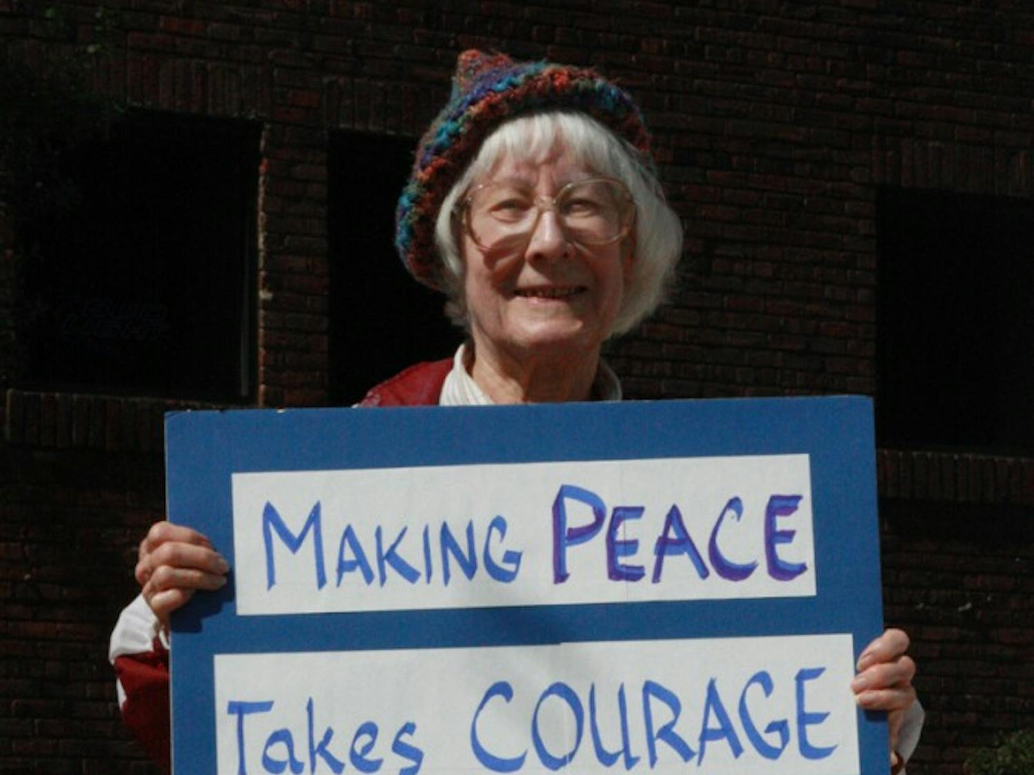 Photo: Elders for Peace Protest 8 years of war (Eliza Williams)