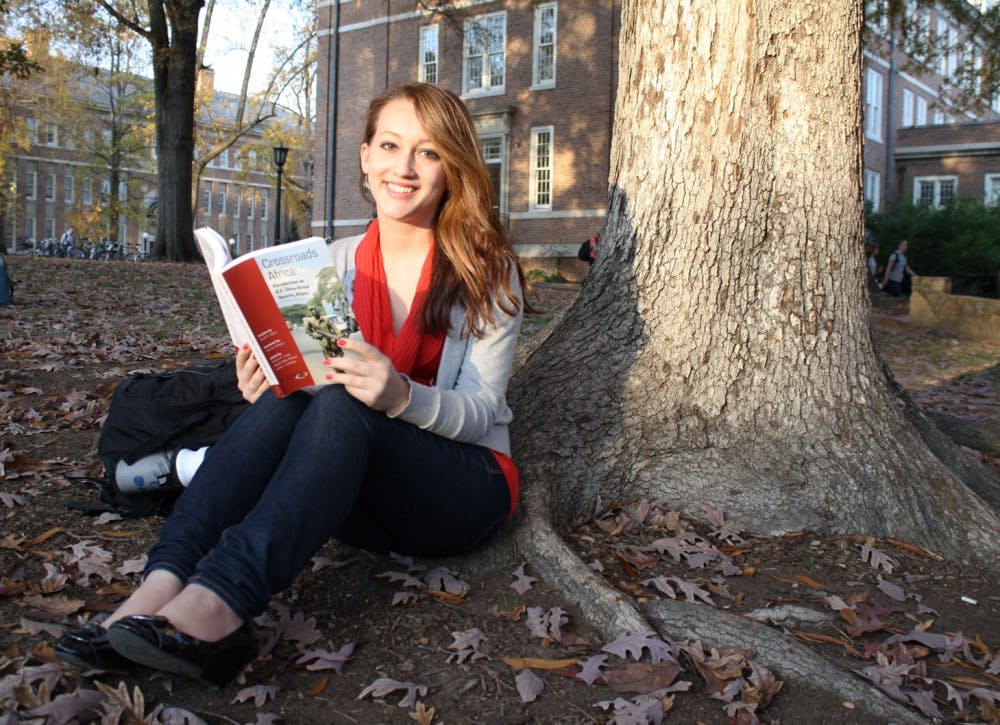 Elaina Giolando, a senior from New York and an RA in Teague Residence Hall, will work on her senior thesis at school over Thanksgiving break. “If I were a freshman or a sophomore I’m sure it would be different, but I’m used to being away from home,” said Giolando, who will be staying at her friend’s house for the break.