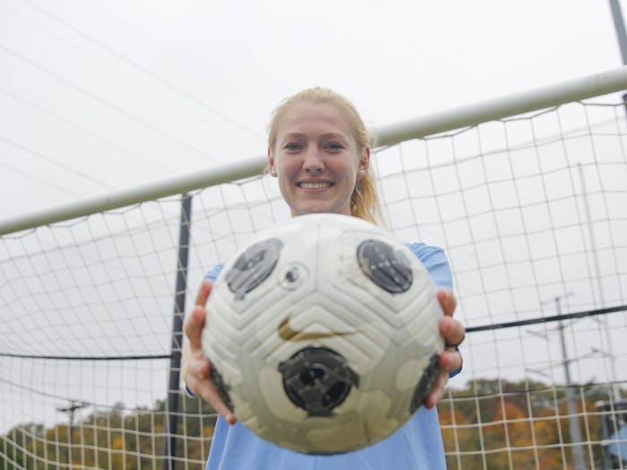 Tori Hansen poses for a portrait on Finley Fields in Chapel Hill, N.C. on Wednesday, Oct. 26, 2022.