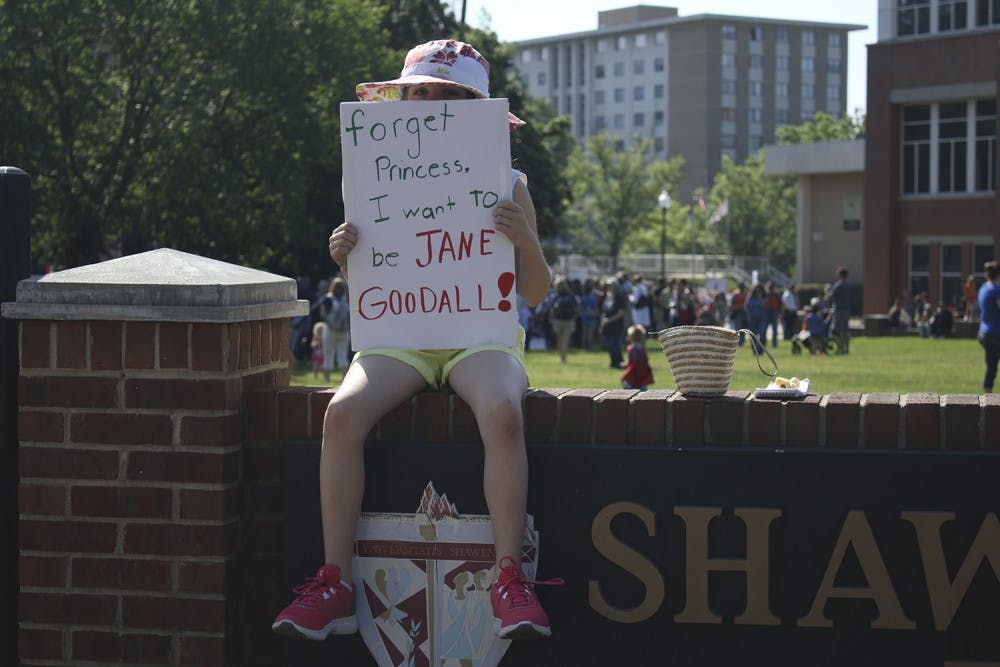 Emerson Conaty, 8 years old, marches for her future as a scientist in Raleigh, NC on Apr 22. 
