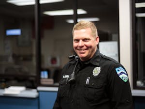 Officer Pete McEwen works night shifts at the Chapel Hill Police Department.&nbsp;