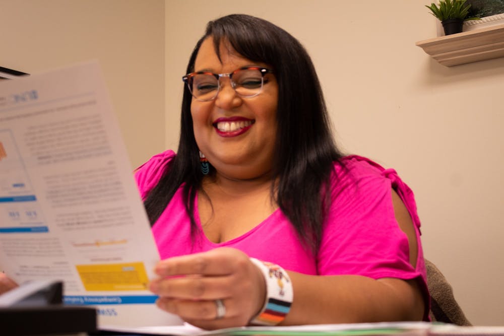 "Dream big and plan big," says April Parker in her third floor office of the School of Social Work. Professor Parker recently won the Larkins Award for her work with diversity and inclusion within the field of social work and therapy.
