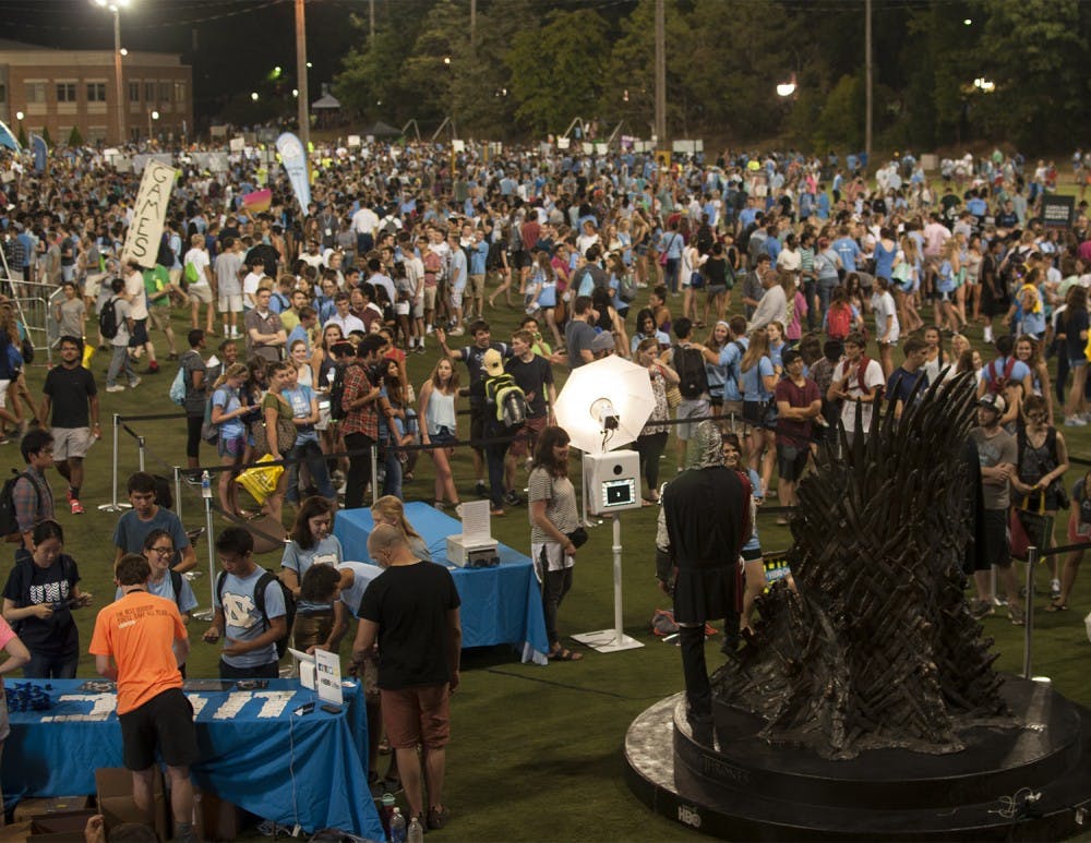 Thousands of UNC community members gathered at Hooker Field Sunday night for Fall Fest, where sponsors, local vendors and UNC organizations celebrated the beginning of the new school year.